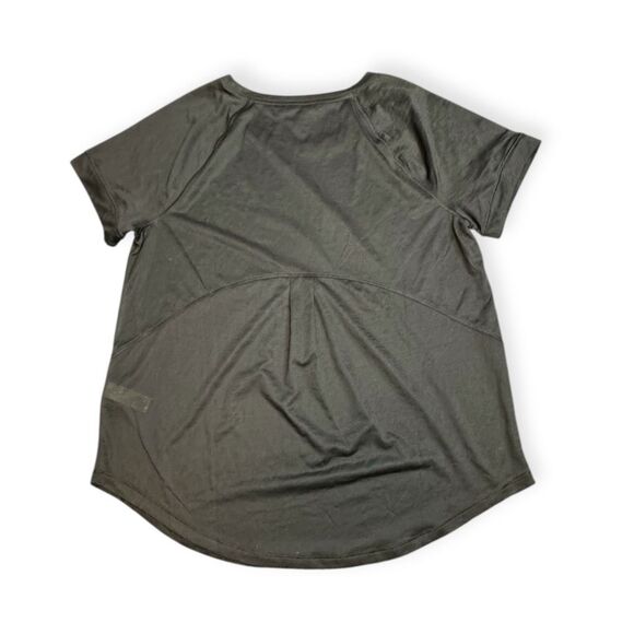 ATHLETA Women’s Black Semi Sheer Vapor Short Sleeve Tee Style #444777 Size Mediu - Picture 2 of 5